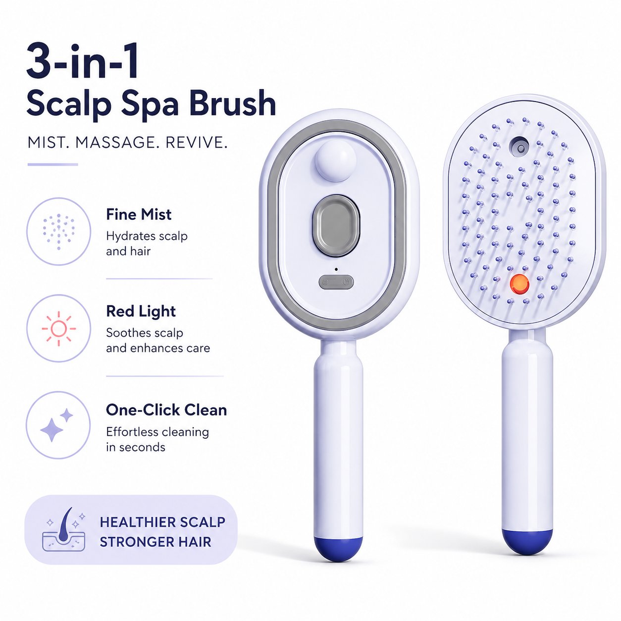 3-in-1 Scalp Spa: Red Light & Misting Detangler