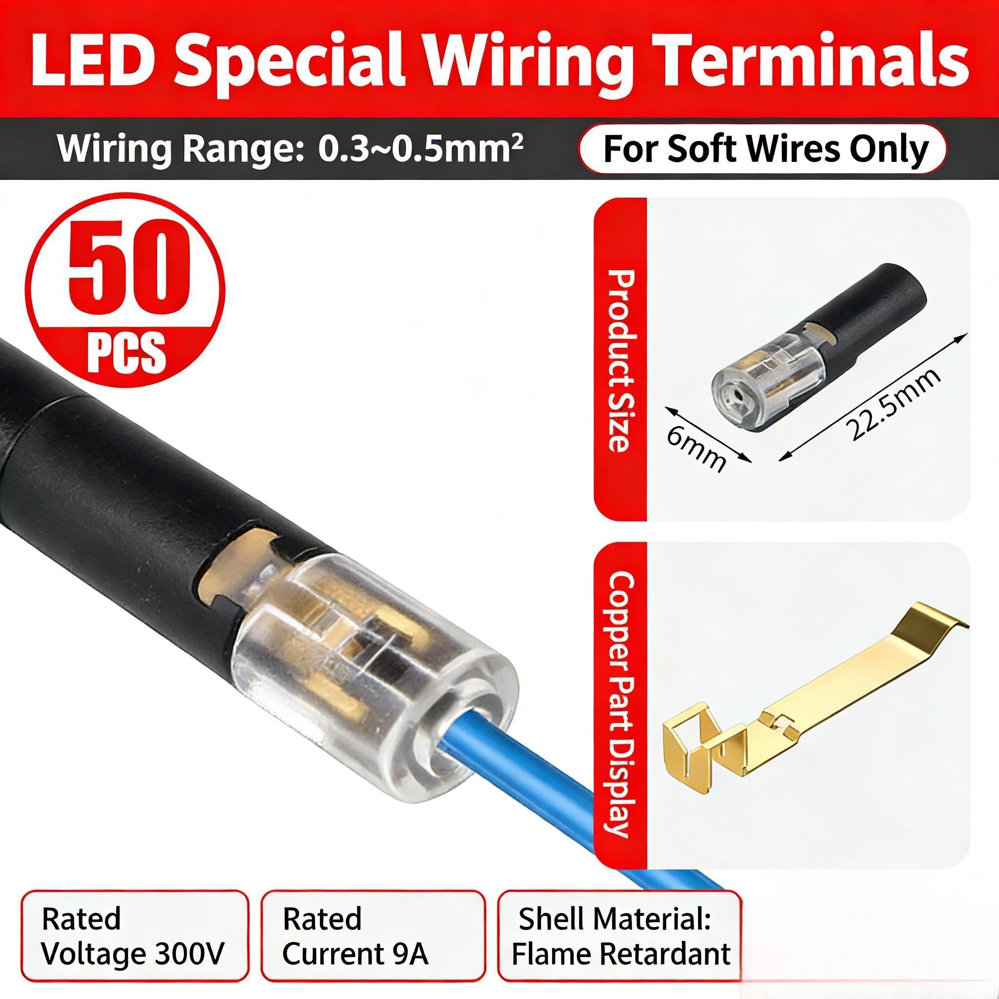Double-Wire Plug-in Connector Led Light Strip Connectors 1/2/3Pin