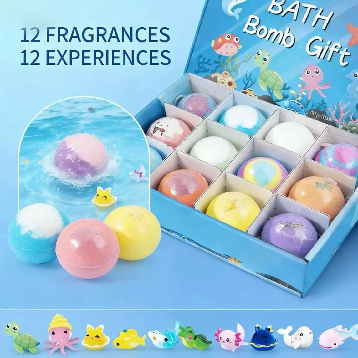 🛁Free Shipping🐣Bath Bombs For Kids – 12 Pack With Surprise Toys Inside, Easter Basket Stuffers