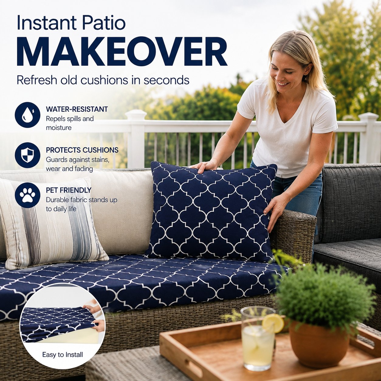 Outdoor Patio Sofa Cushion Covers 🛋️