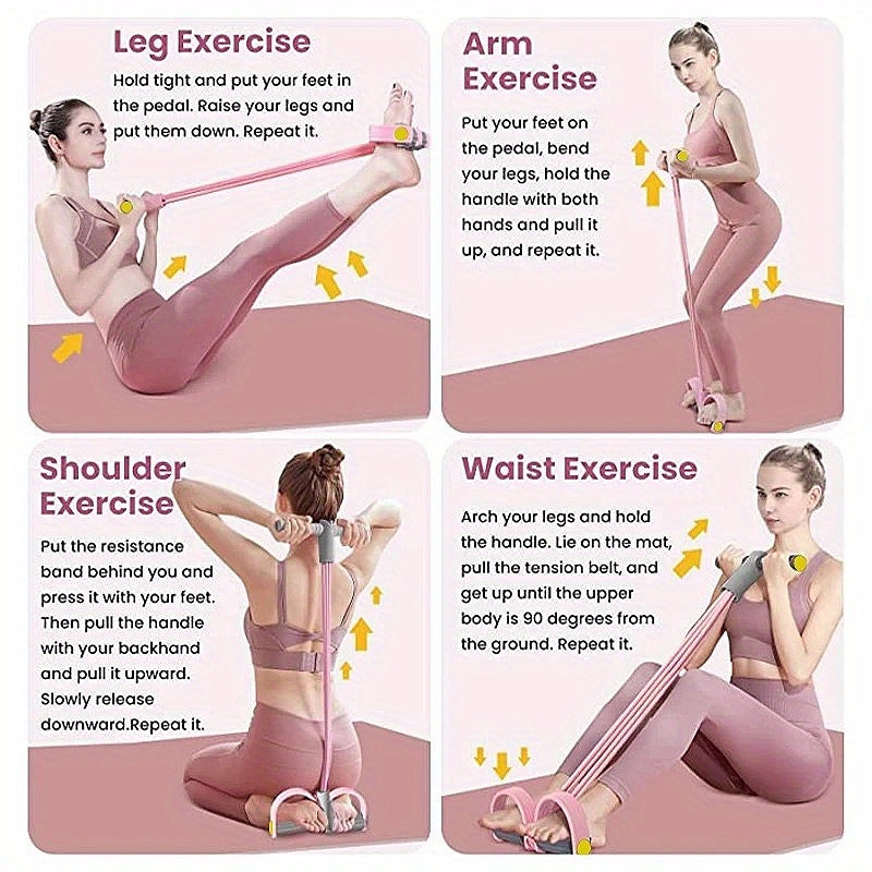 Bestselling Upgraded 4-Tube Foot Pedal Resistance Band for Home Workouts