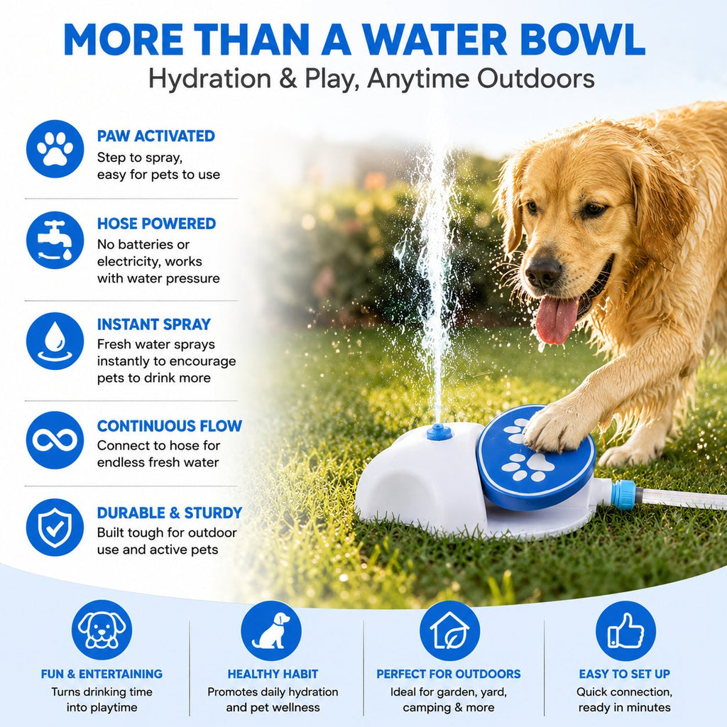 Outdoor Step-On Dog Water Fountain