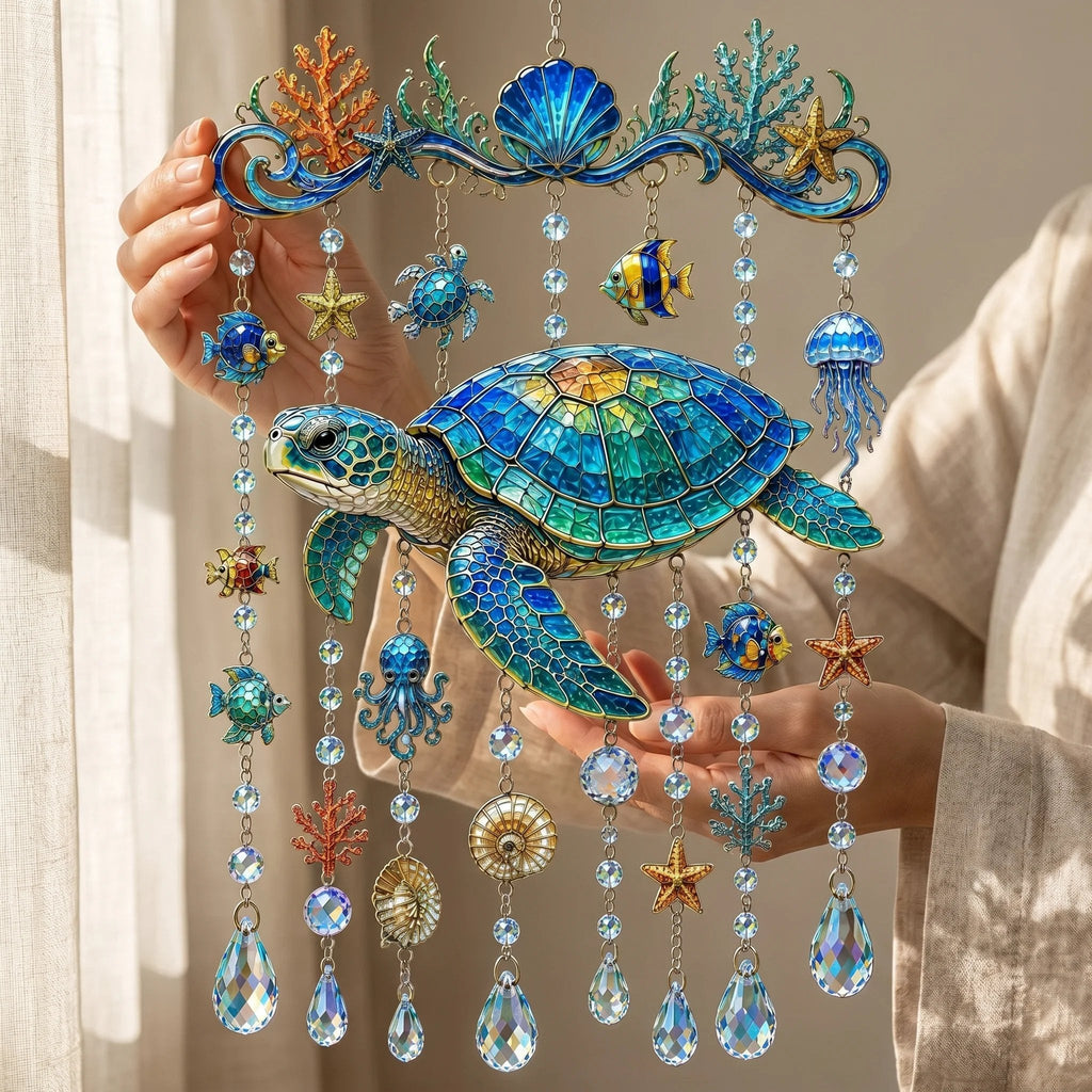 🐋 Ocean-Themed Crystal Wind Chime – Bring the Ocean Glow to Your Garden (📦Buy 2 Free Shipping)