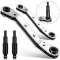 🔧 4-in-1 HVAC Ratchet Service Wrench Set with S2 Hex Bit Adapters