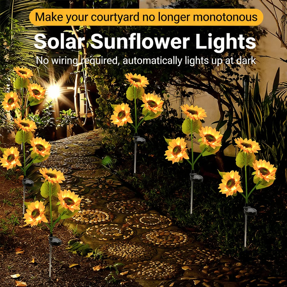 2026 UPGRADED Solar Sunflowers – Hyper-Realistic Petals, Stunning Shadow Projections & Dusk-to-Dawn Garden Magic 🌻