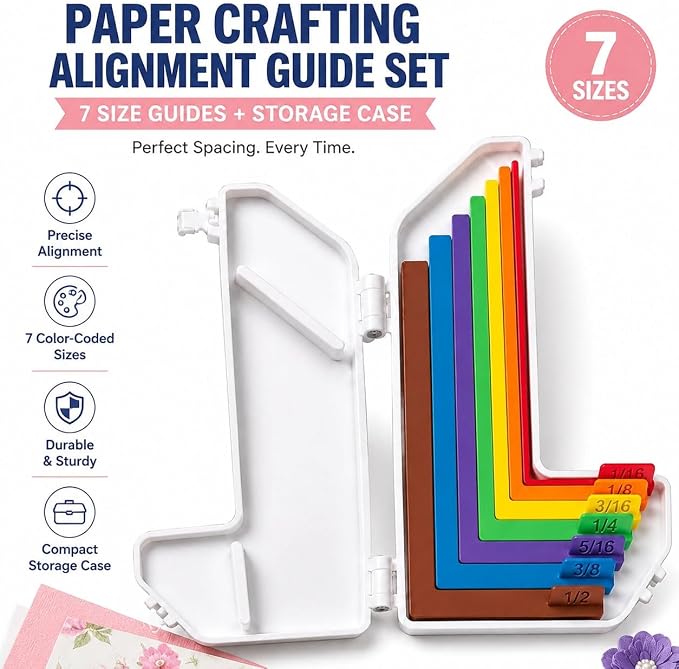 ✨📏Paper Crafting Alignment Guide Set with Case, 7 PCS Precision Layering!!!✂️