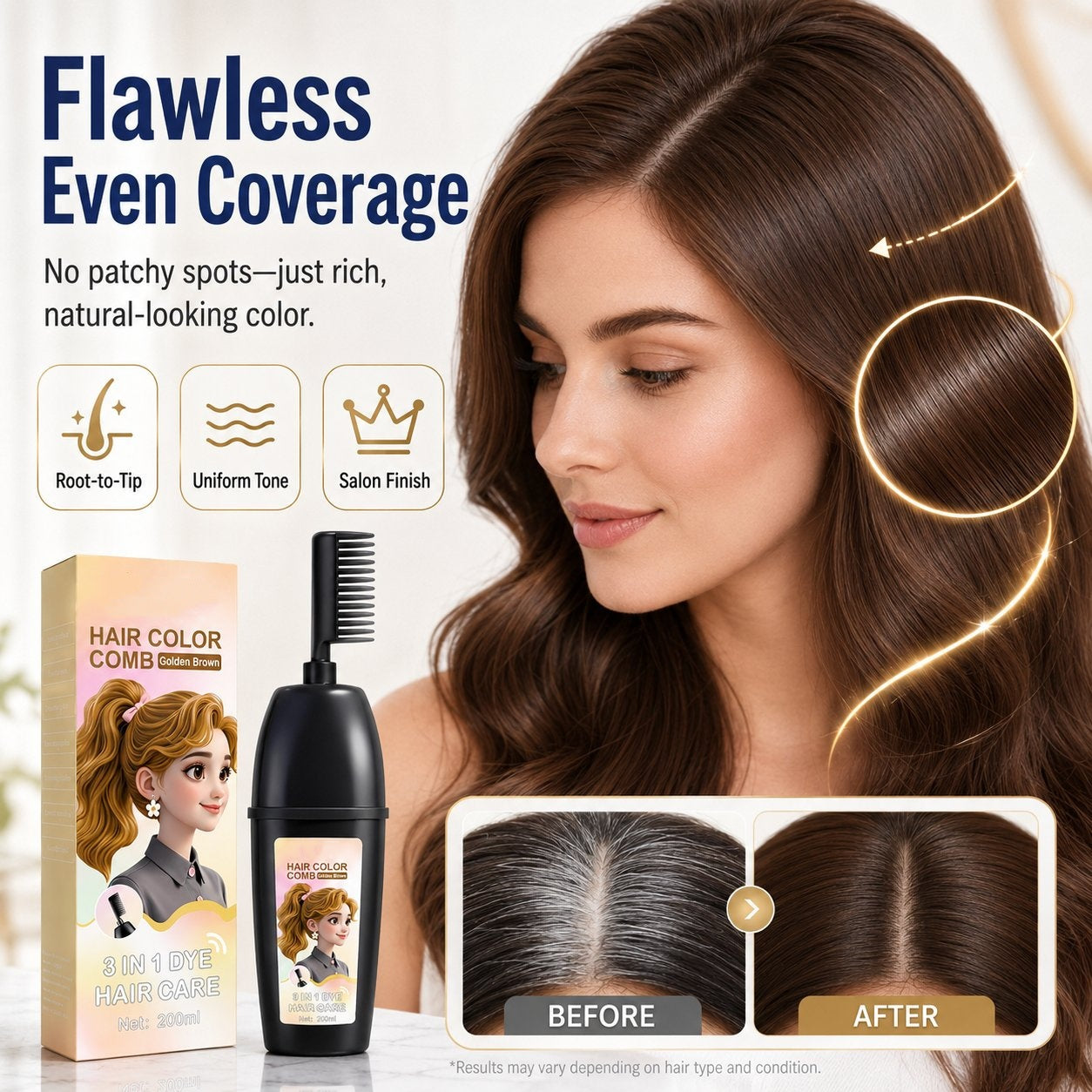 🔥LAST DAY 49% OFF -3-in-1 Instant Hair Color Comb