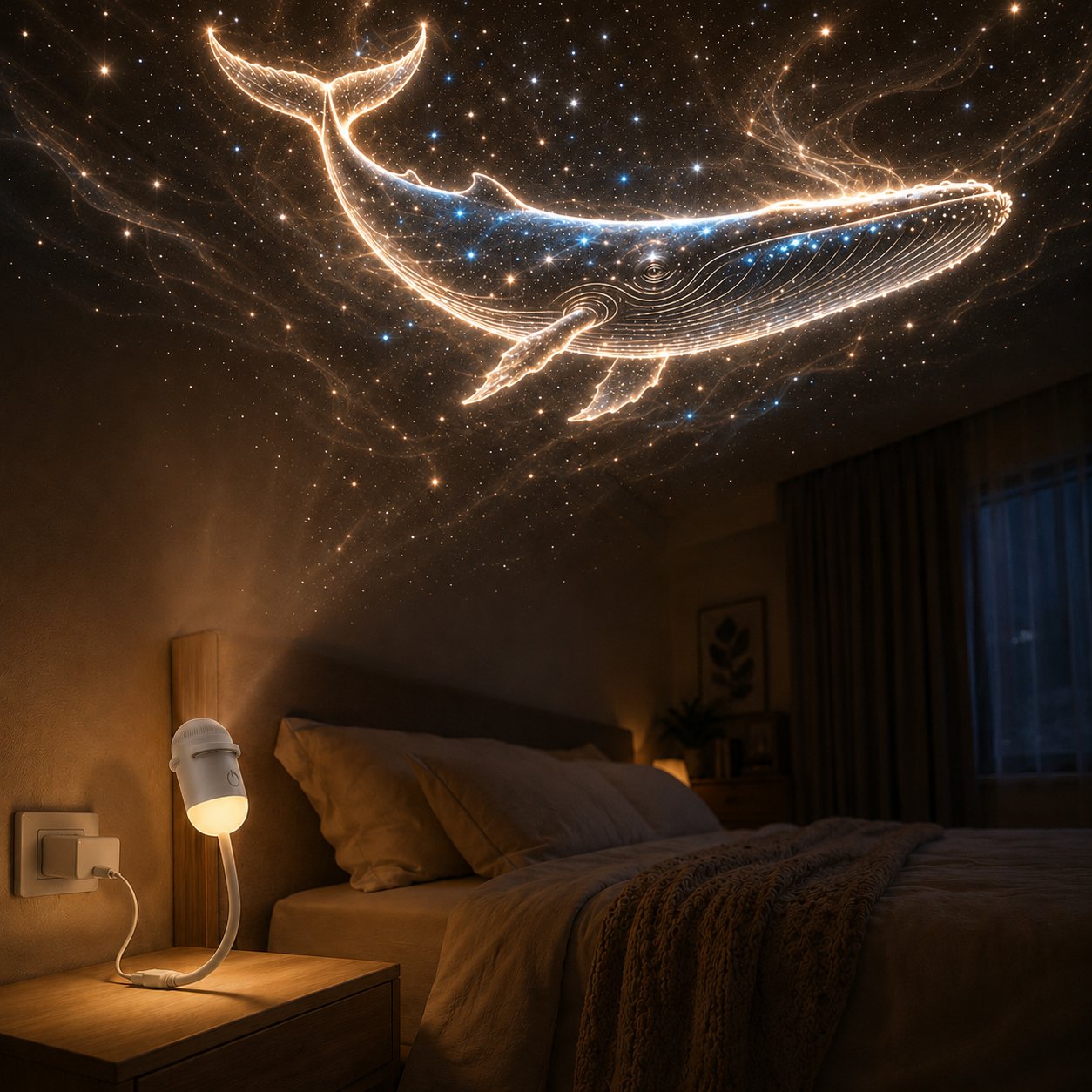 🐋 Dreamy Whale Ocean Sky Projector