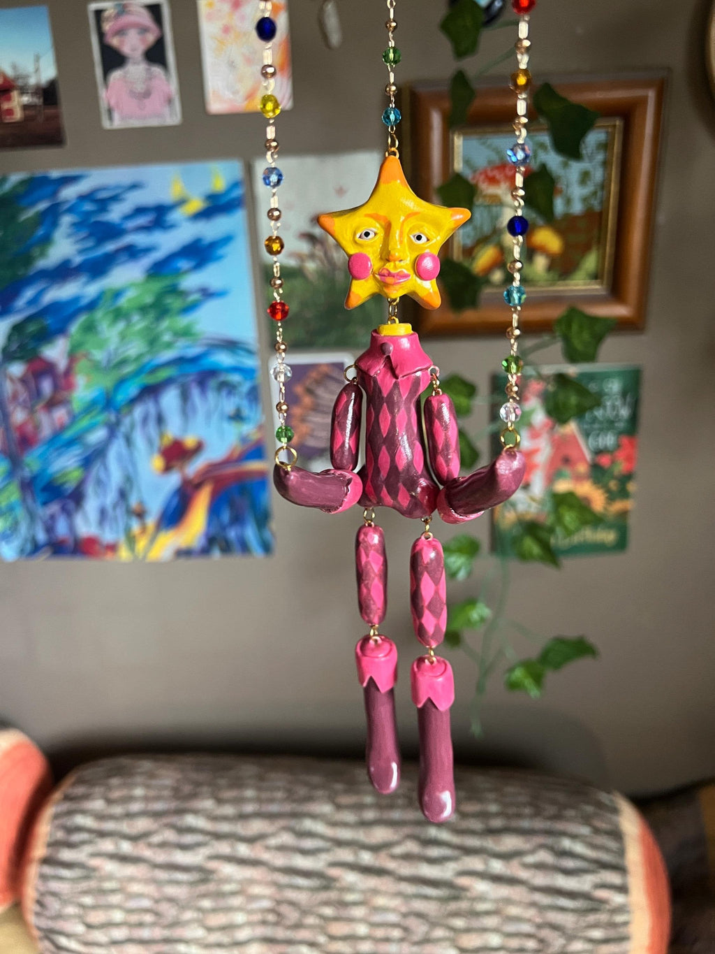 Custom Star Marionette – Handmade Ceramic Movable Puppet Art