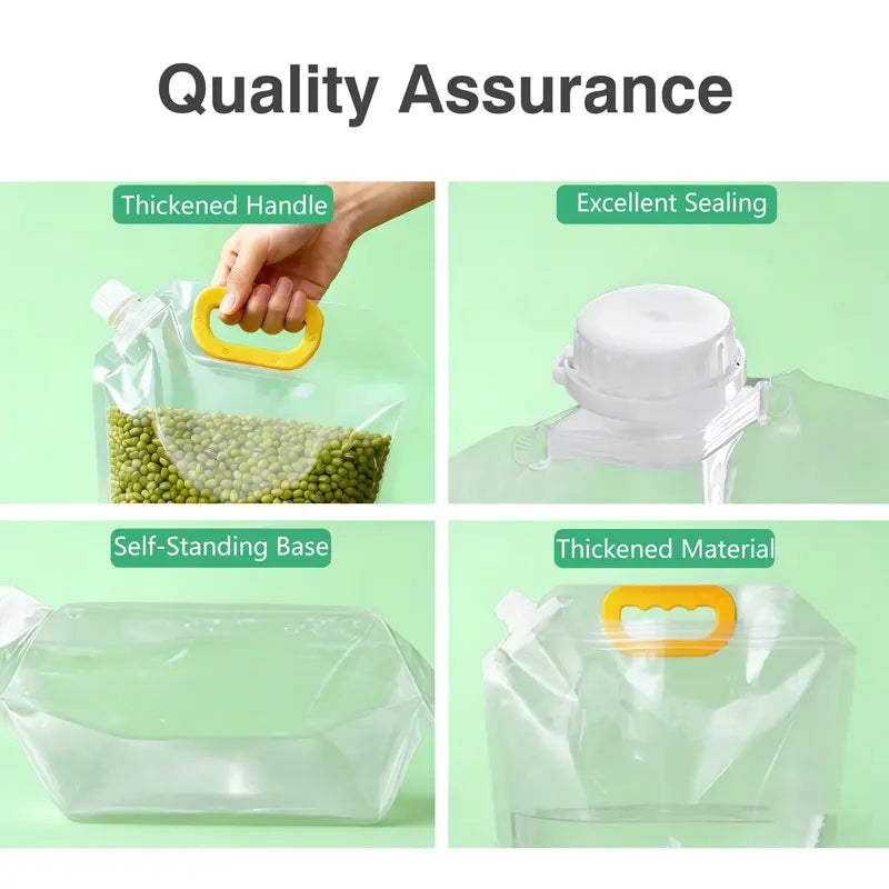 🔥5 Counts Reusable Food Sealed Bags, leak proof design, prevent liquid spillage