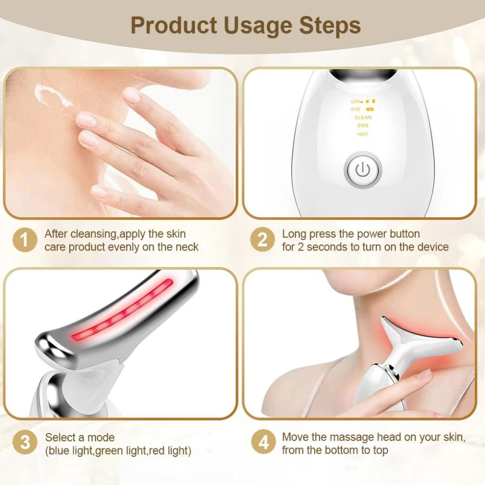 EMS Thermal Neck Lifting And Tighten Massager Electric Microcurrent Wrinkle Remover