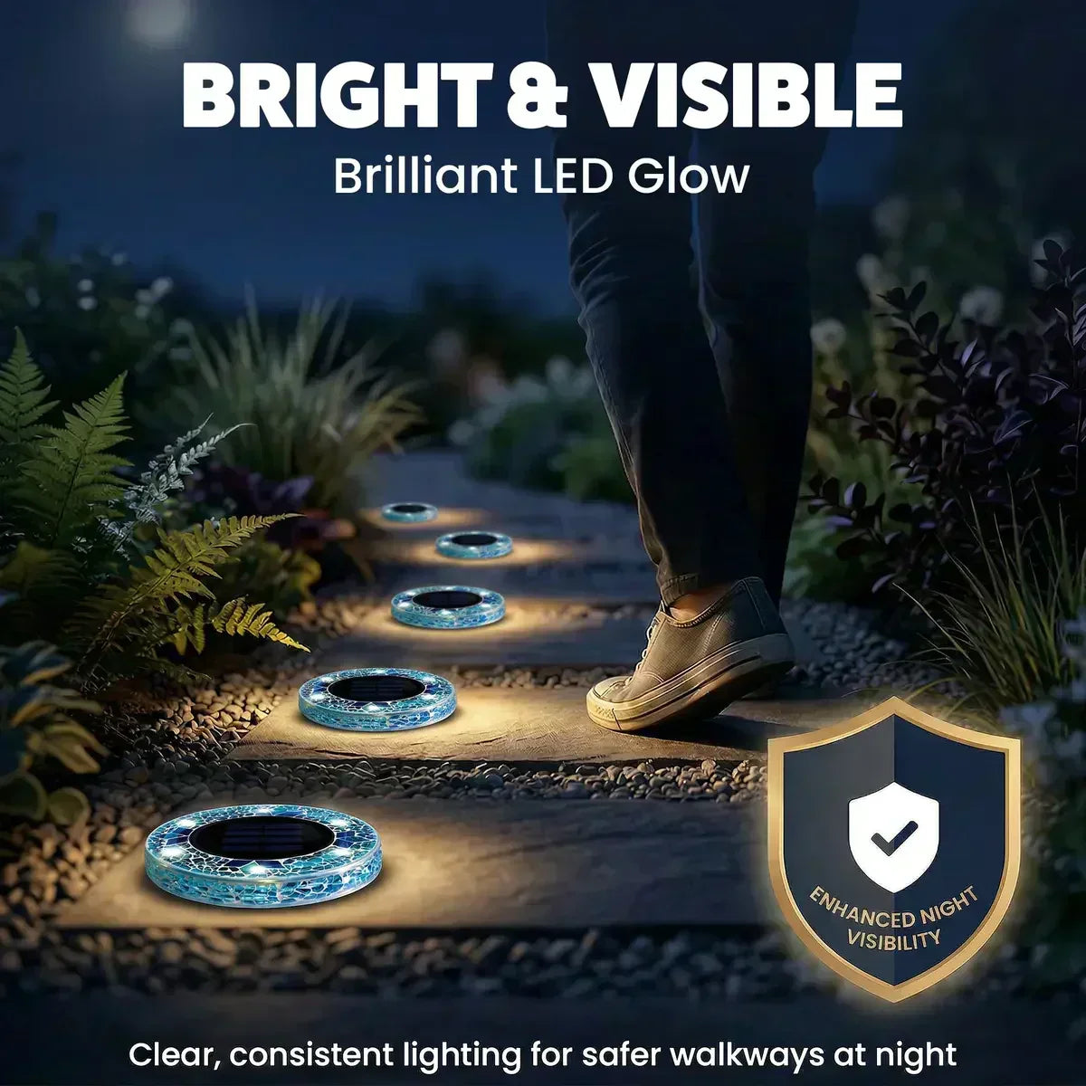 🛋️Solar Mosaic Lights – Waterproof LED Pathway Lights with Auto On/Off