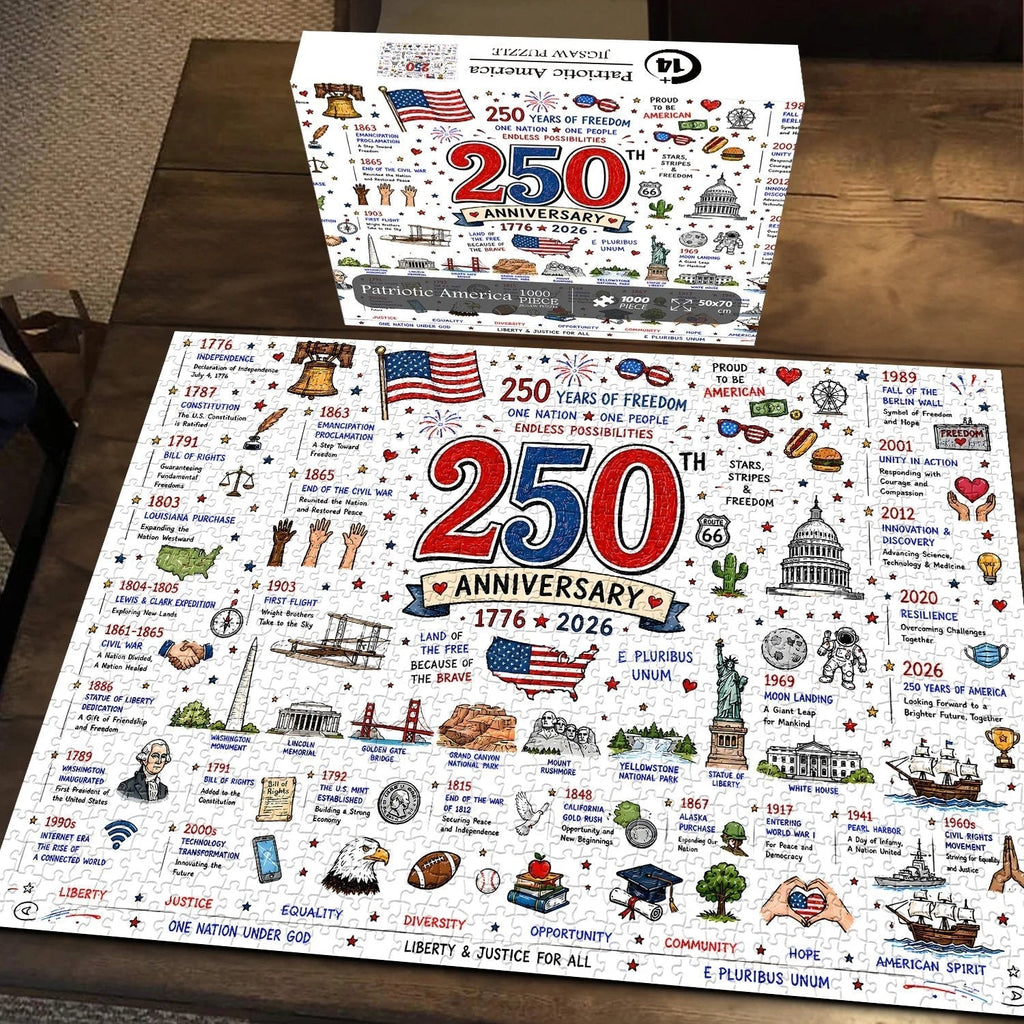 🧩 Patriotic America Jigsaw Puzzle 1000 Pieces🎁Buy 2 Free Shipping