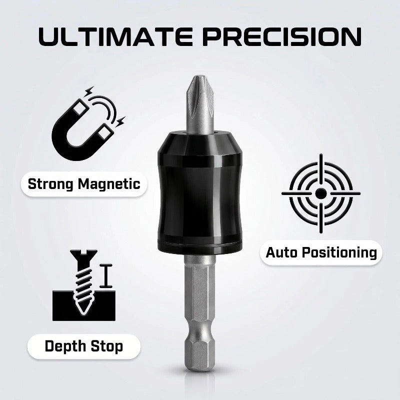 🧲Magnetic Screw Positioner Depth Limiter, Strong Magnet Holds Screws Without Dropping, Prevents Wood Splitting, Drill Bit Auxiliary Tool for DIY & Carpenter