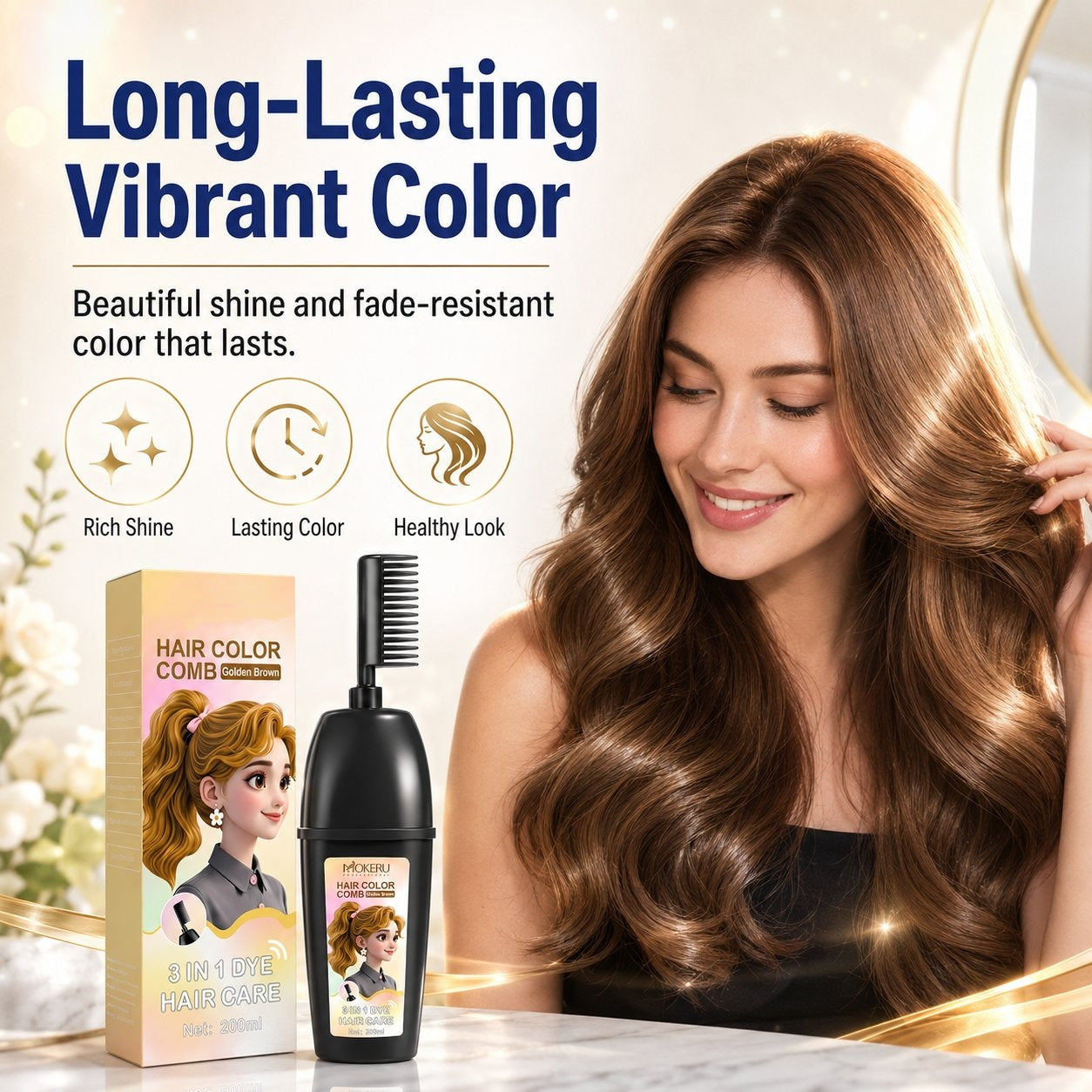 🔥LAST DAY 49% OFF -3-in-1 Instant Hair Color Comb