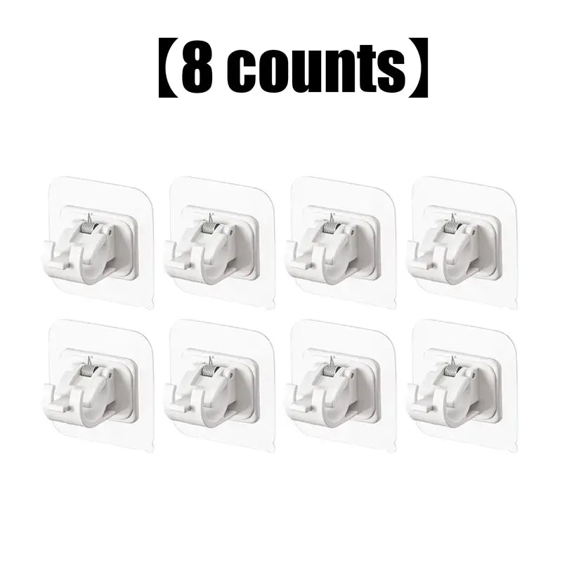 A set of 8PCS Curtain Rod Brackets with Clips
