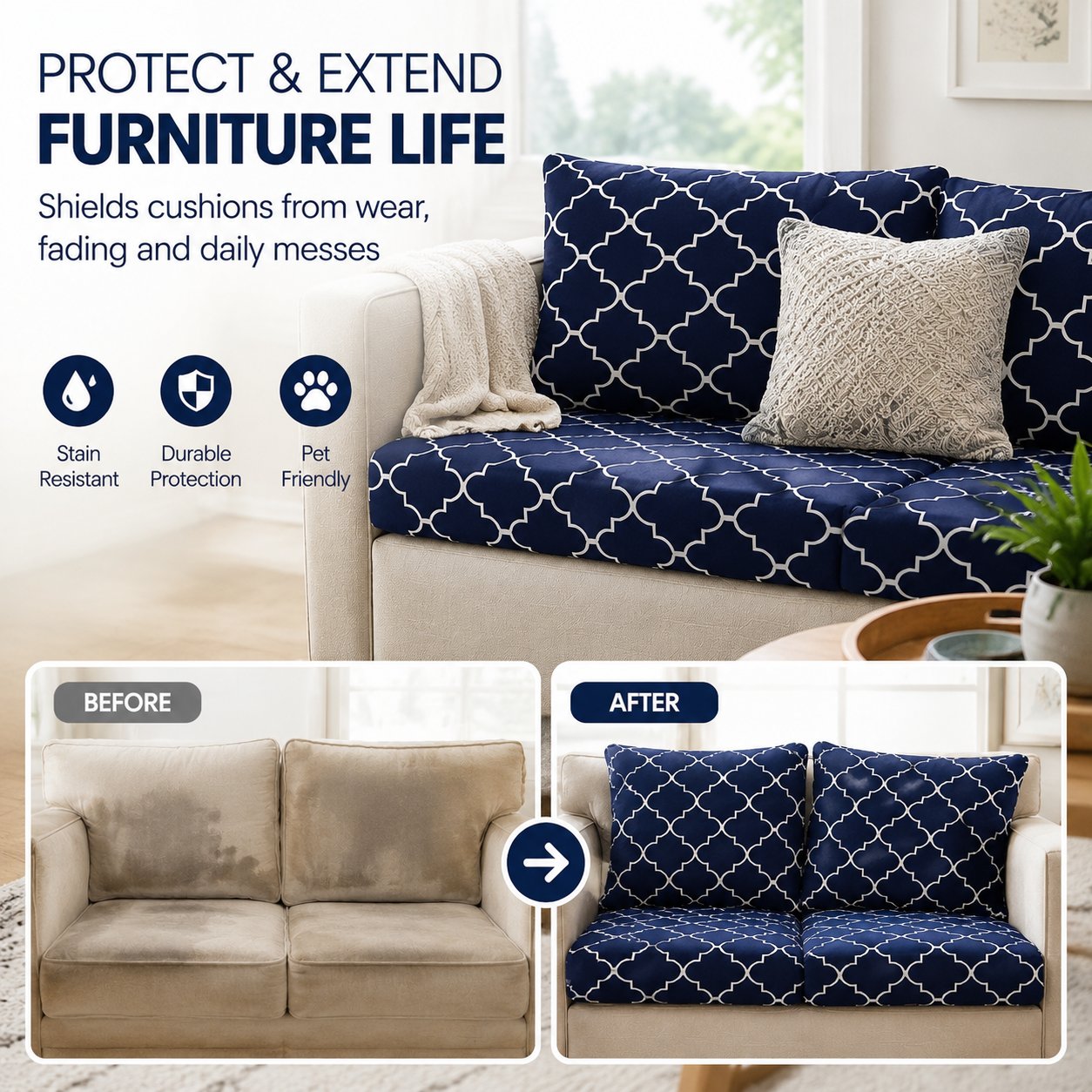 Outdoor Patio Sofa Cushion Covers 🛋️