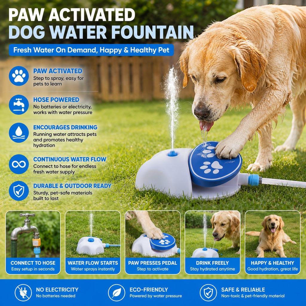 Outdoor Step-On Dog Water Fountain