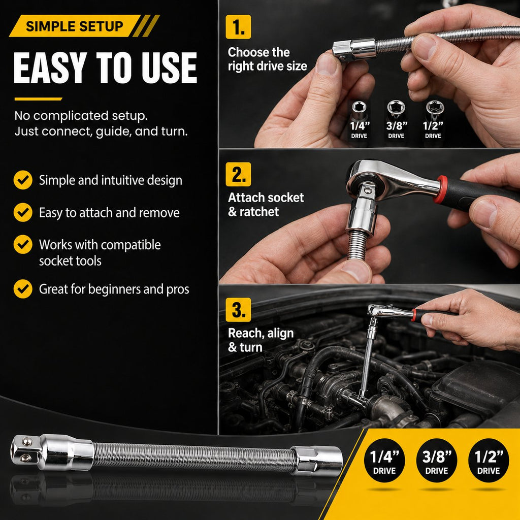 🔧 Flexible Universal Socket Extension Adapter Set