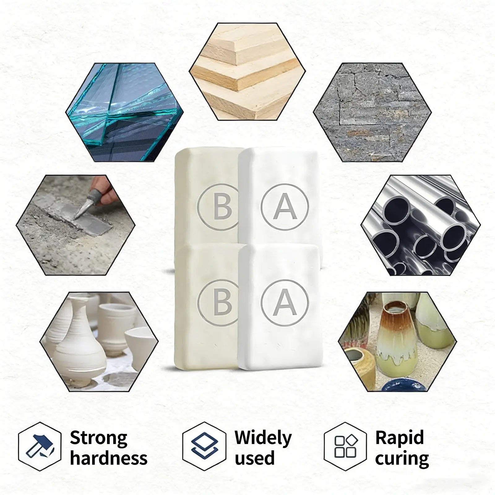 Steel Reinforced Epoxy Repair Putty Waterproof Heat Resistant Drillable Filler for Metal PVC Pipe Plastic Wood Ceramic