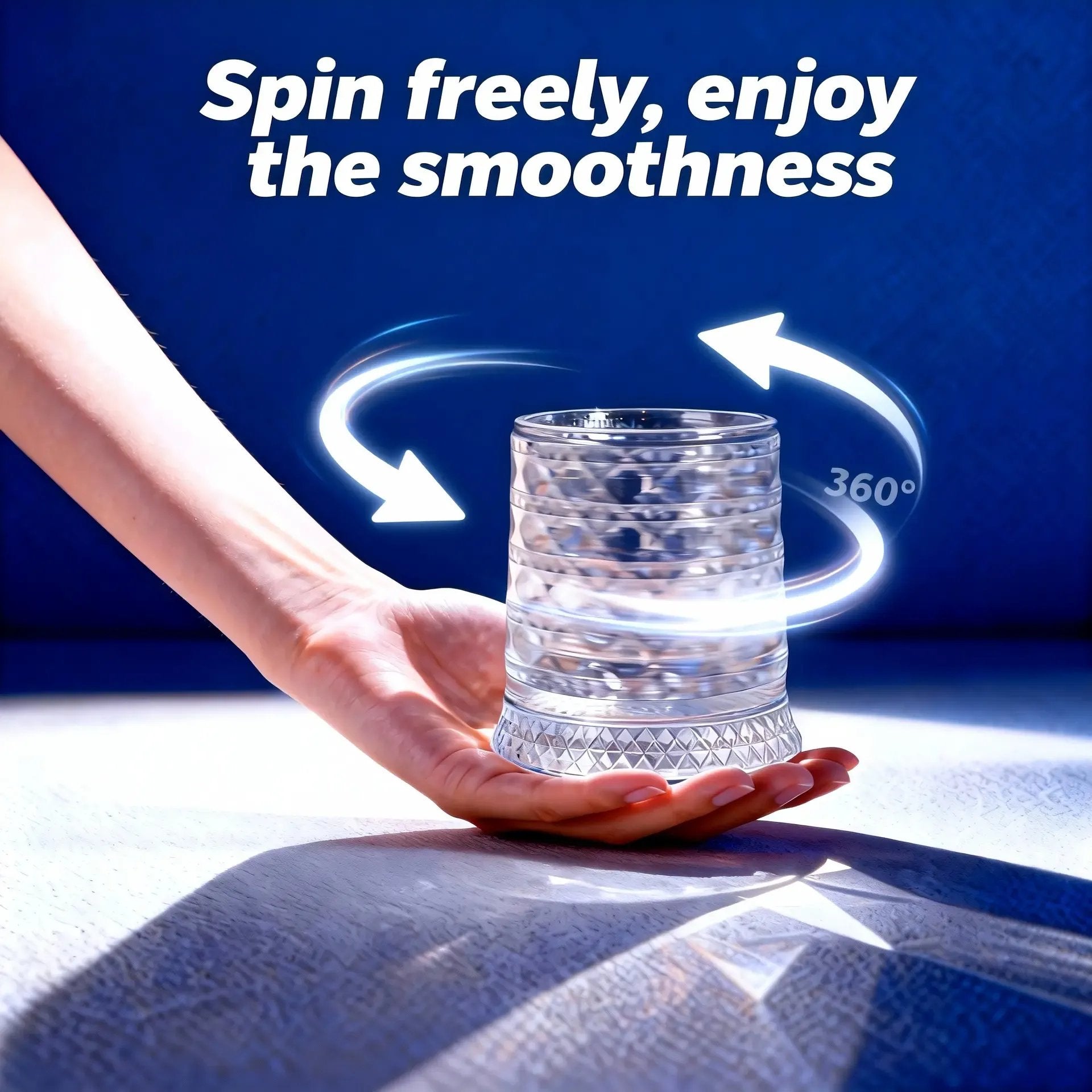 Luxury 360° Spinning Crystal Glass – Star-Cut Stress Relief Whiskey & Wine Glass