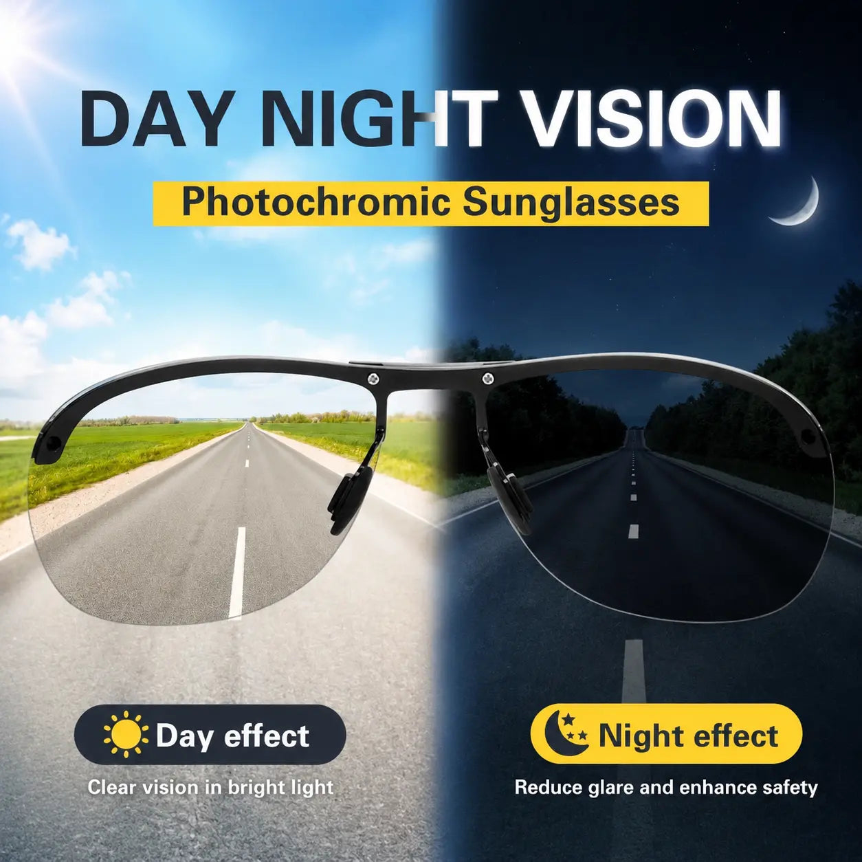 Summervibes Unisex Fashion Polarized Sunglasses, UV400 Anti Blue Light Sun Glasses for Photography Hiking Beach Outdoor