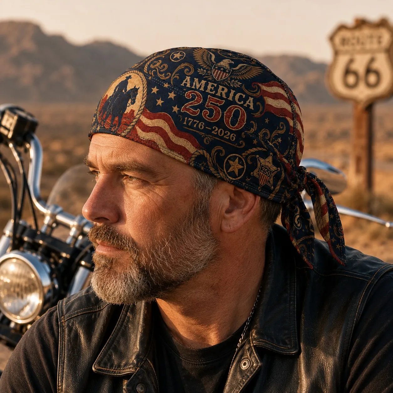 🕊️America 250 Cycling Pirate Hat / Biker Headwrap