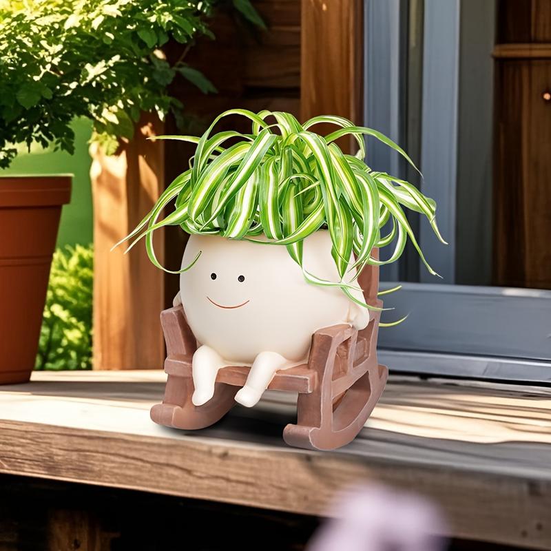 🎉Buy 2 Free Shipping😊Smiley rocking chair flower pot