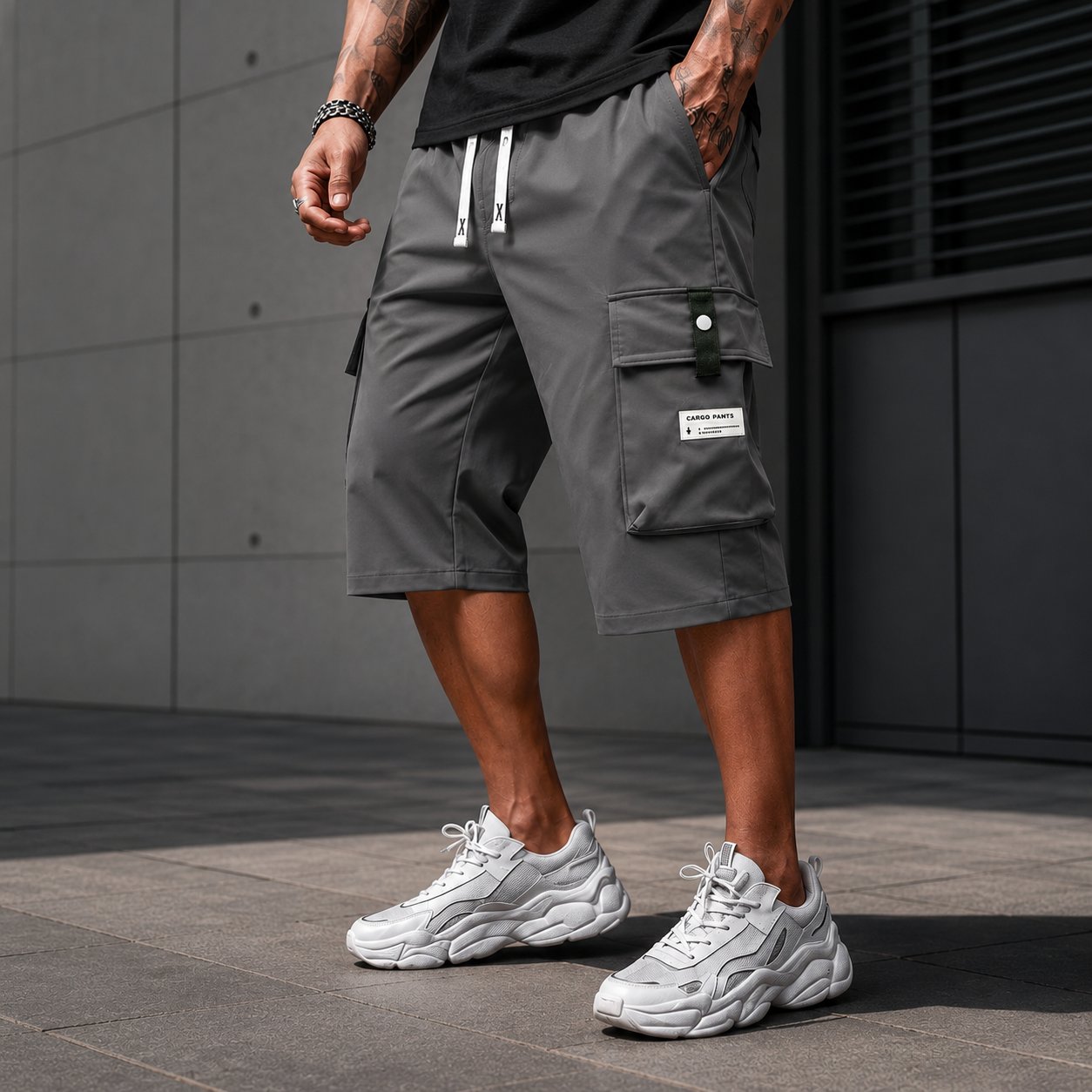 ⏳LAST DAY SALE 57% OFF !!📢Men's Casual Drawstring Capri Cargo Pants 🔥Buy 2 Get Free Shipping !