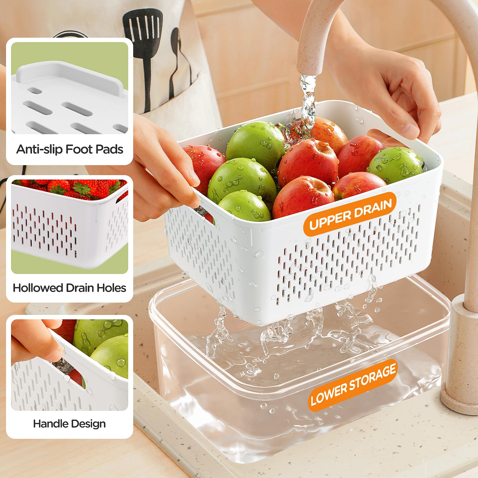 4-in-1 Produce Storage Containers (3-Pack Set)