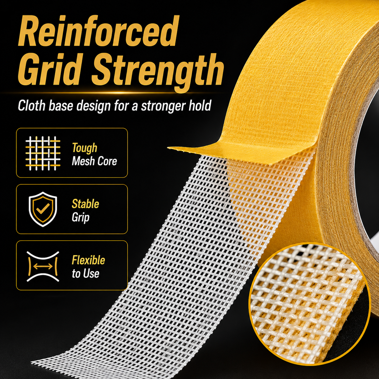 Strong Adhesive Double-sided Mesh Tape
