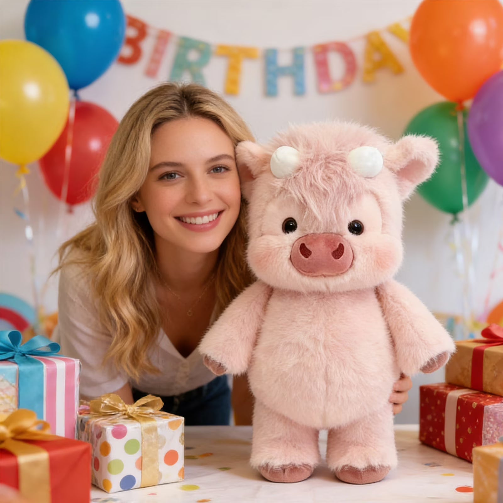 Double-sided cute cow plush toy