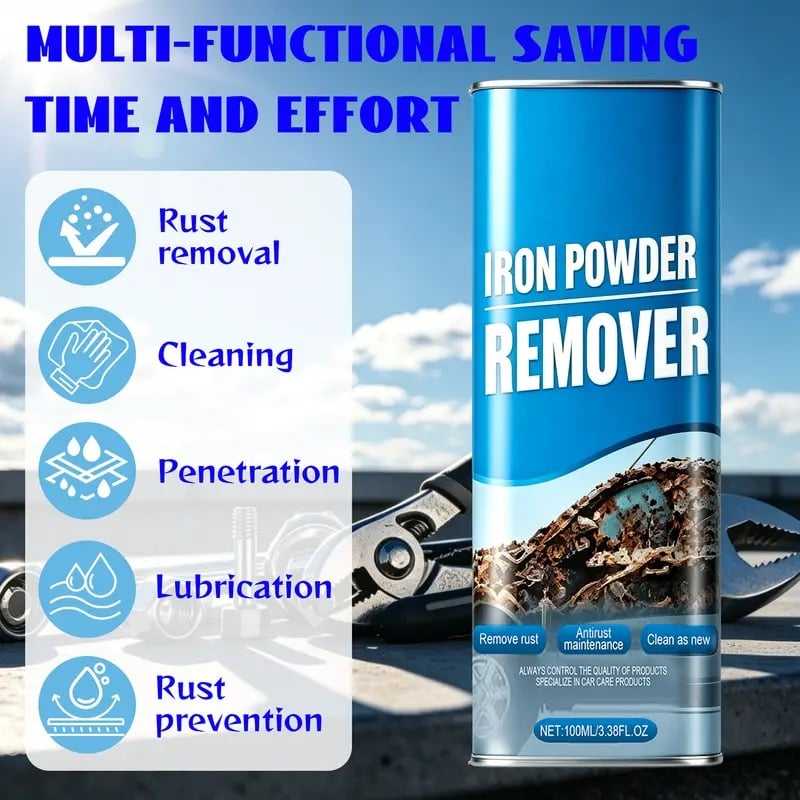 Automotive Rust Remover Spray 100ML – Fast-Acting Iron & Rust Cleaner for Wheels, Rims, Metal Surfaces