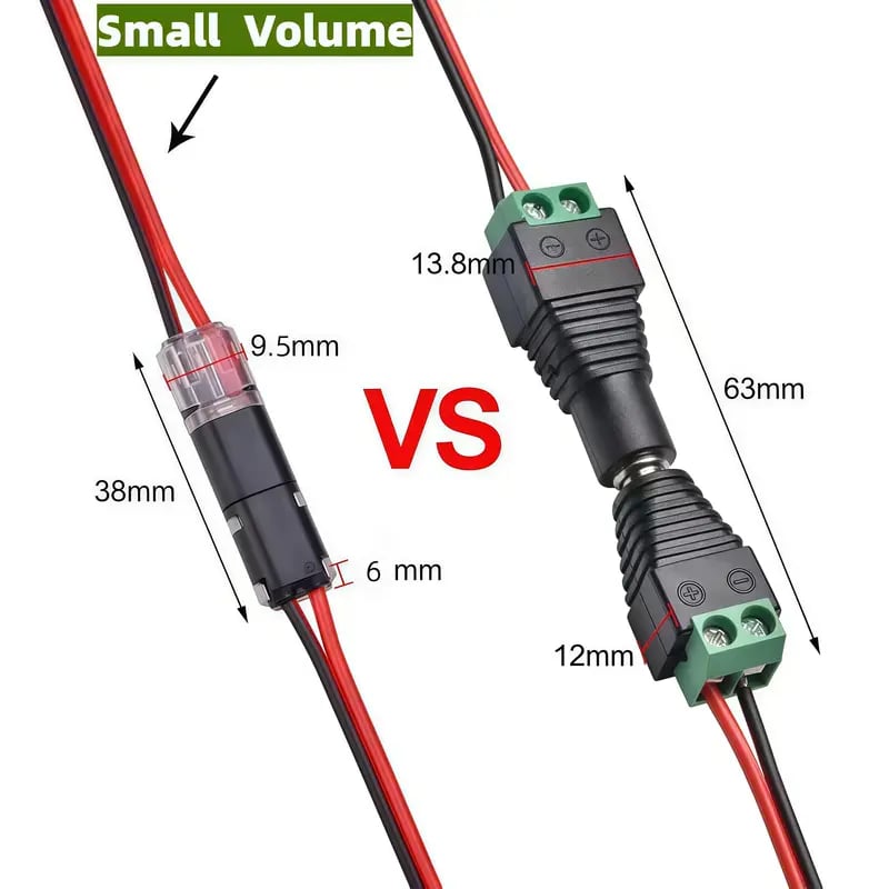 Double-Wire Plug-in Connector Led Light Strip Connectors 1/2/3Pin