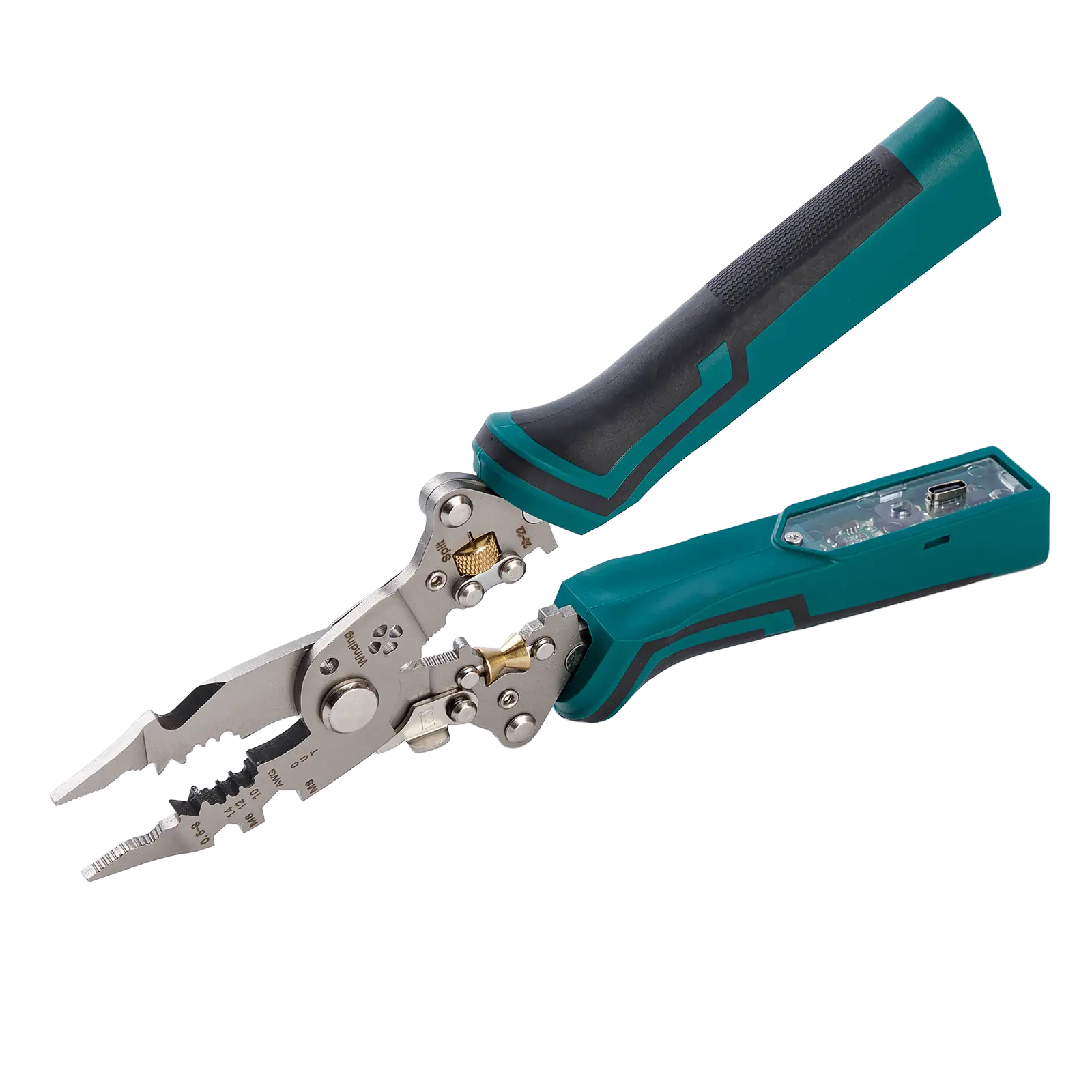 16-in-1 Wire Stripping Pliers, 2026 New Rechargeable Wire Strippers Tool with Voltage Tester&Alarms, Detectable 12-250V, Heavy-Duty Electrical Pliers&Wire Cutters