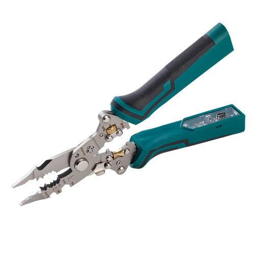 16-in-1 Wire Stripping Pliers, 2026 New Rechargeable Wire Strippers Tool with Voltage Tester&Alarms, Detectable 12-250V, Heavy-Duty Electrical Pliers&Wire Cutters