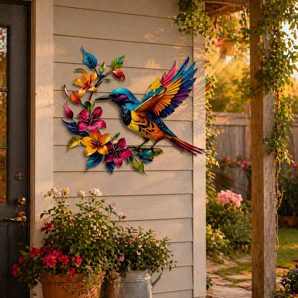 🔥2026 Hot Sale - 🐦Hummingbird Bloom Metal Wall Art