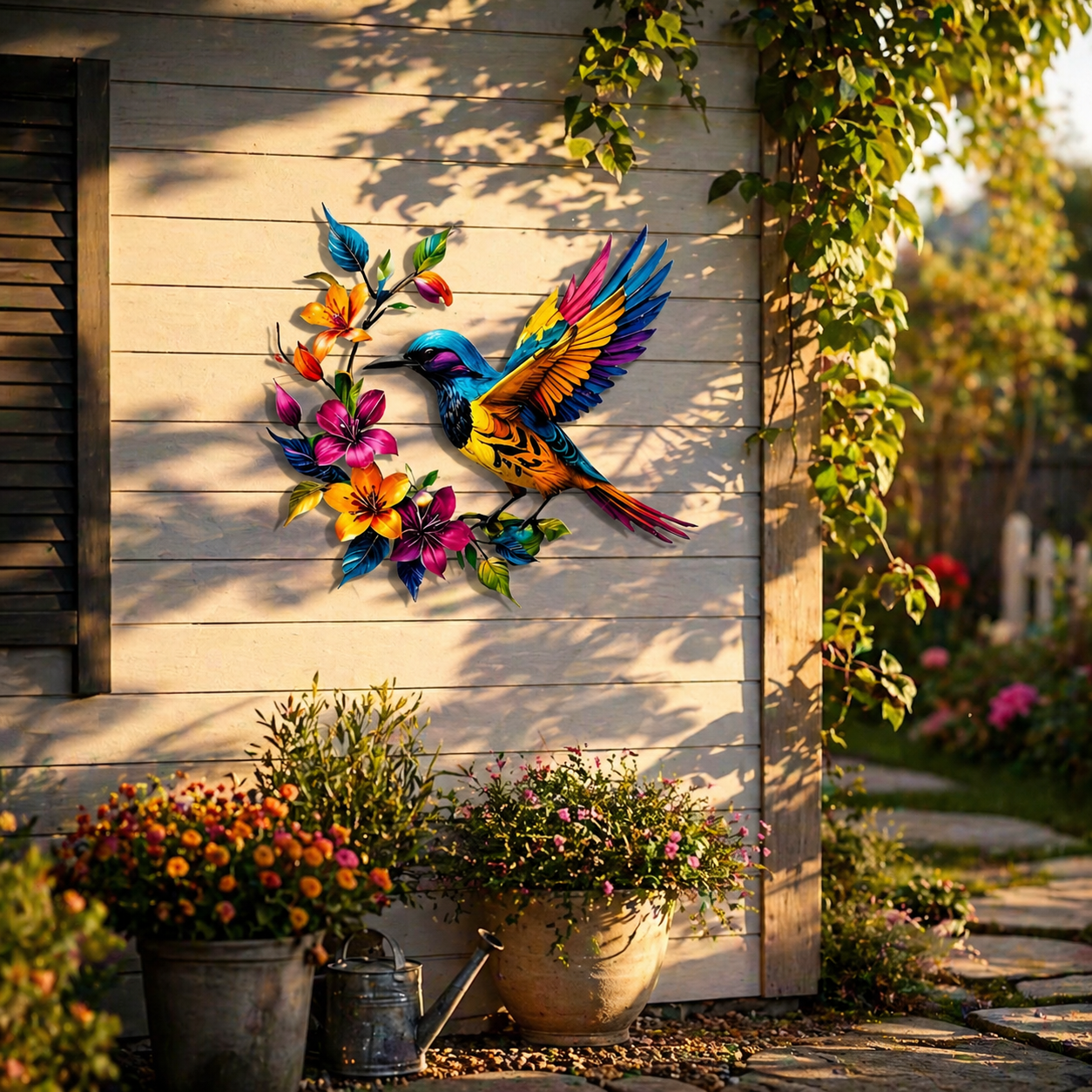 🔥2026 Hot Sale - 🐦Hummingbird Bloom Metal Wall Art
