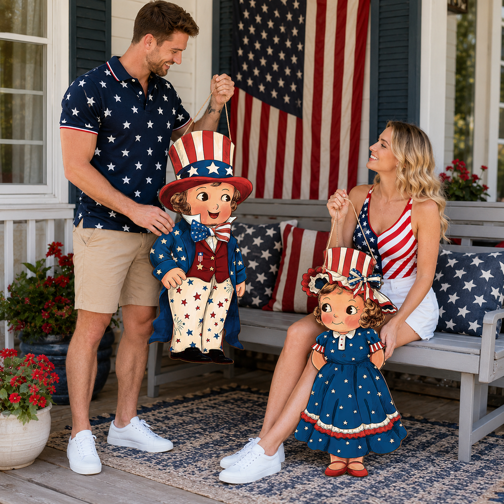 Patriotic Wooden Hanging Door Signs