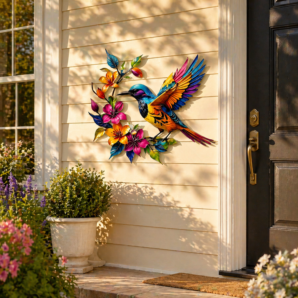 🔥2026 Hot Sale - 🐦Hummingbird Bloom Metal Wall Art