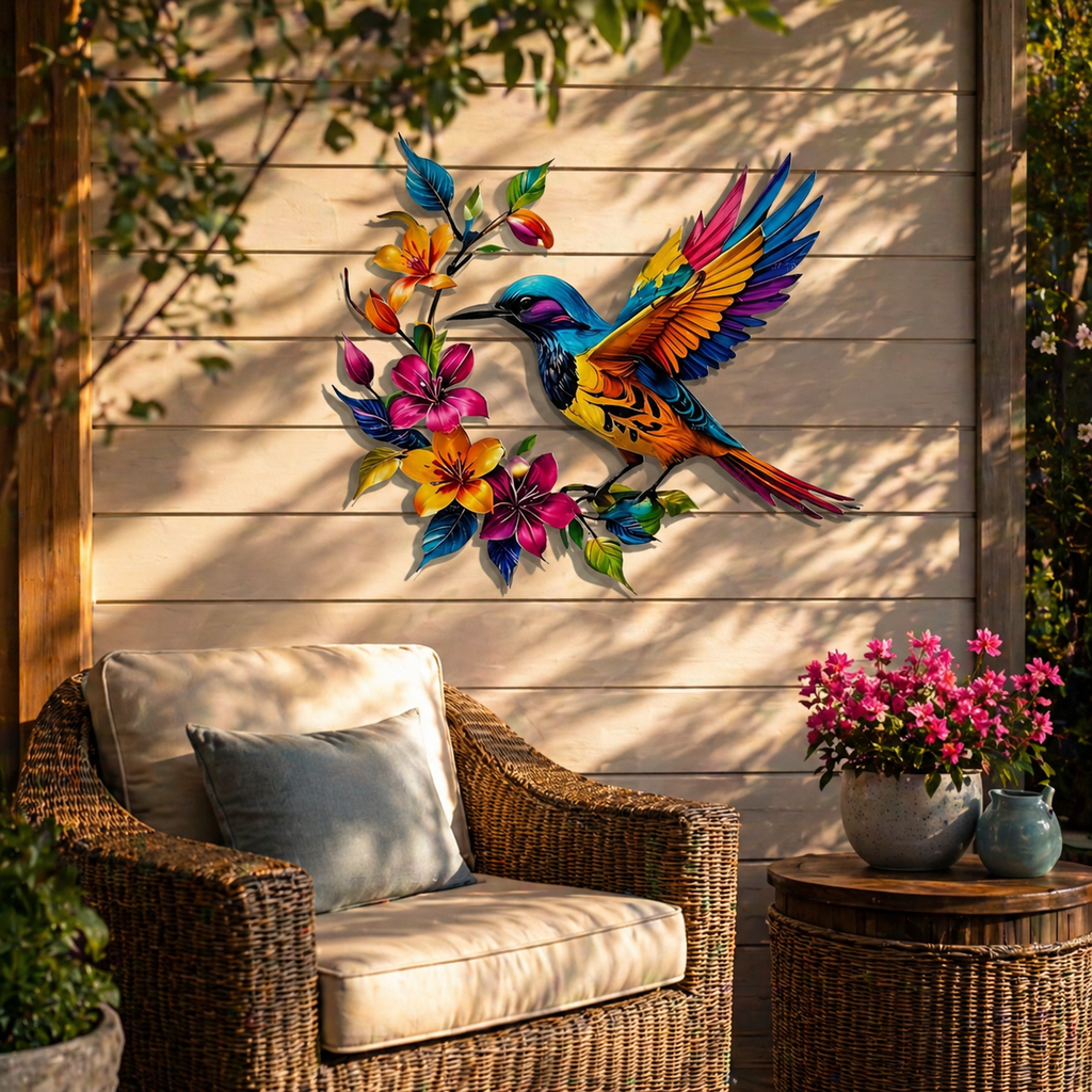 🔥2026 Hot Sale - 🐦Hummingbird Bloom Metal Wall Art