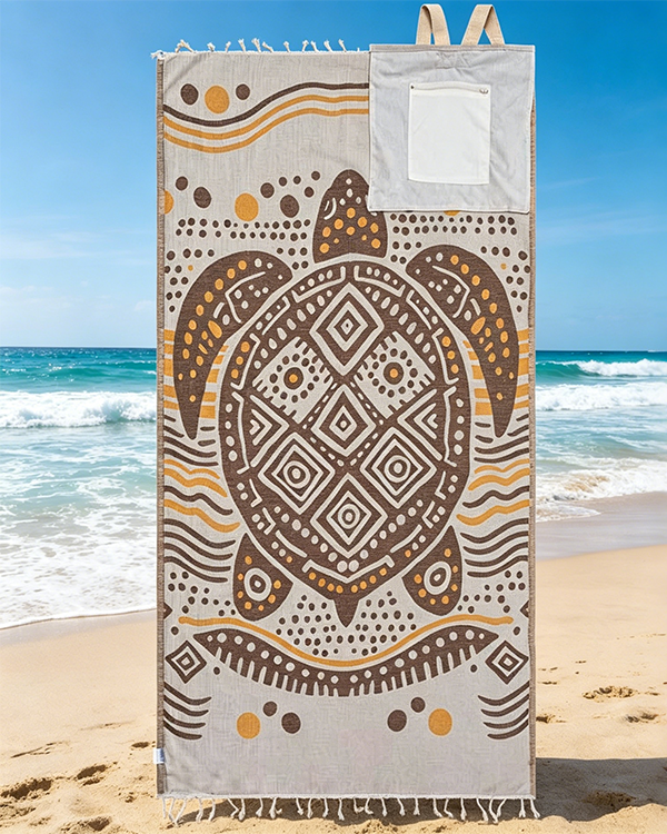 ⏰LAST DAY $20 OFF - 🏖️Sand Cloud 2-in-1 Turkish Cotton Towel Bag with Inner Zip Pocket & Sand-Repelling Fabric