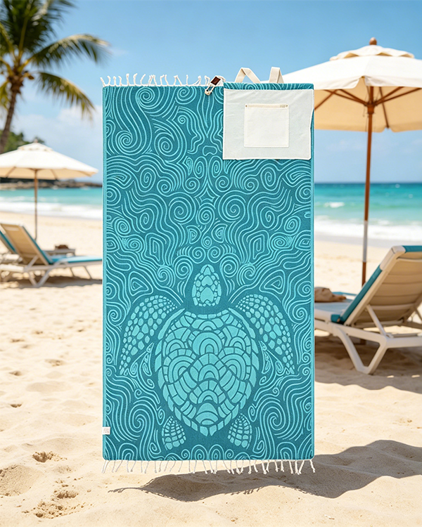 ⏰LAST DAY $20 OFF - 🏖️Sand Cloud 2-in-1 Turkish Cotton Towel Bag with Inner Zip Pocket & Sand-Repelling Fabric