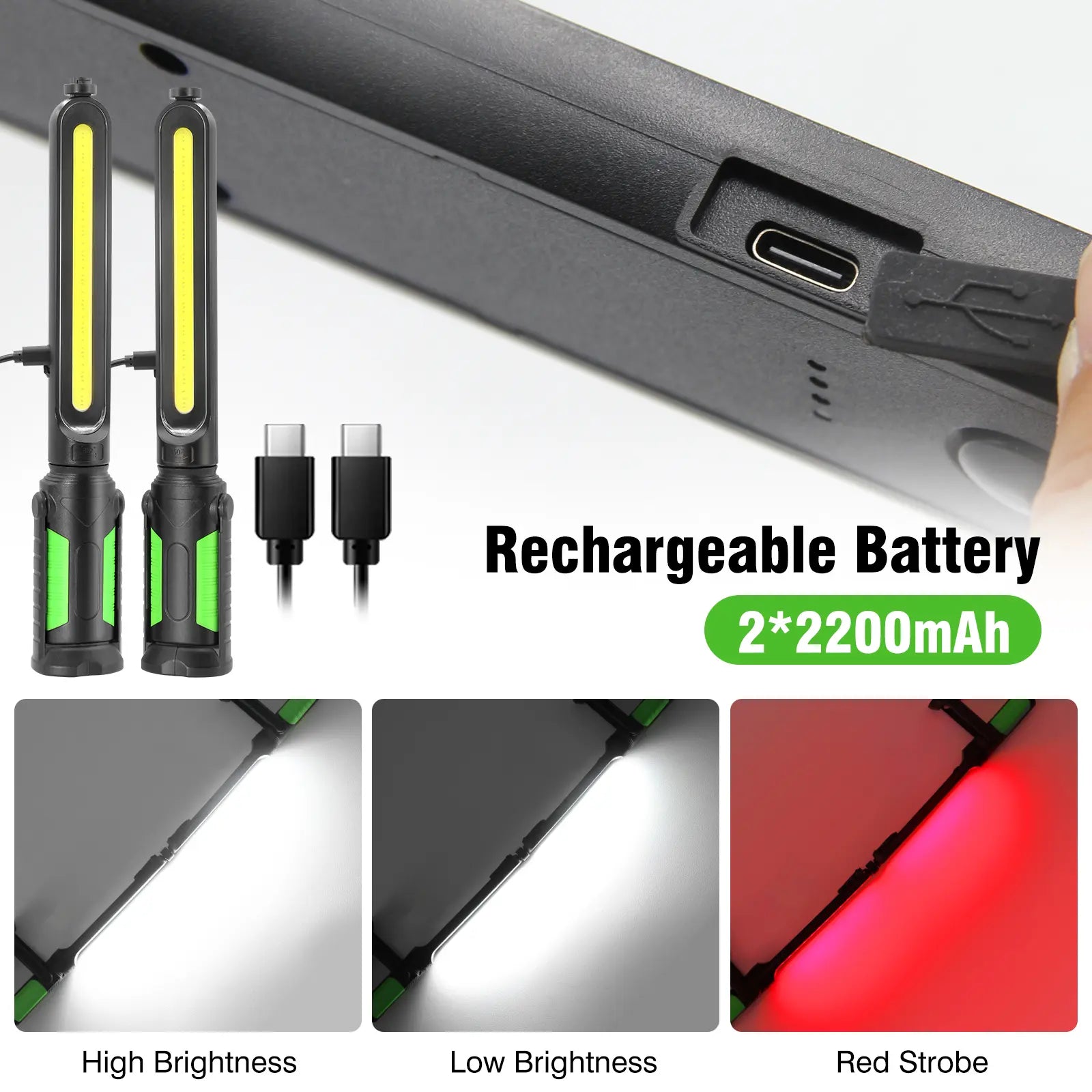 2400LM Rechargeable LED Work Light Bar