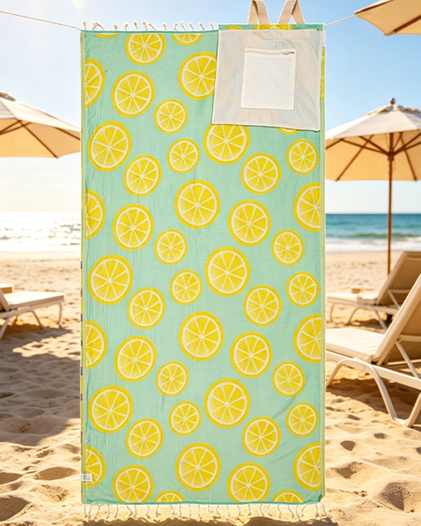 ⏰LAST DAY $20 OFF - 🏖️Sand Cloud 2-in-1 Turkish Cotton Towel Bag with Inner Zip Pocket & Sand-Repelling Fabric