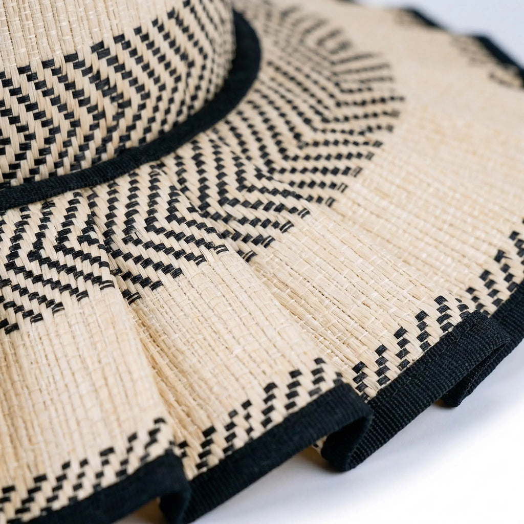 Handmade Foldable Straw Sun Hat for Women – UPF 50+ Wide Brim Pleated Beach Hat with Ponytail Opening & Packable Roll-Up Design