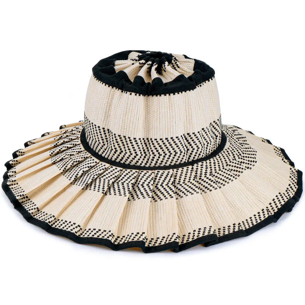 Handmade Foldable Straw Sun Hat for Women – UPF 50+ Wide Brim Pleated Beach Hat with Ponytail Opening & Packable Roll-Up Design