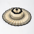 Handmade Foldable Straw Sun Hat for Women – UPF 50+ Wide Brim Pleated Beach Hat with Ponytail Opening & Packable Roll-Up Design
