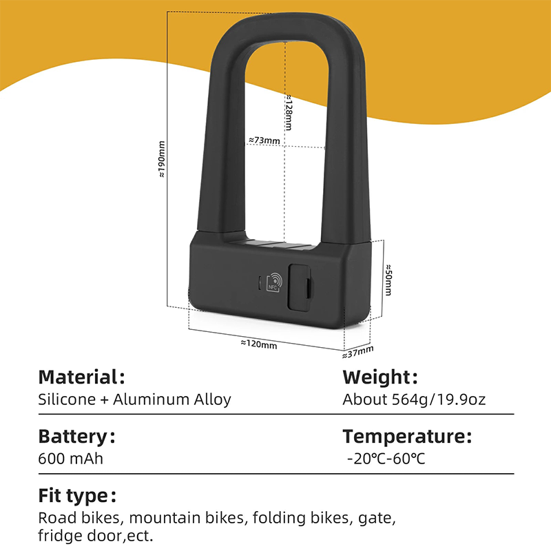 Secure Smart NFC Bicycle U-Lock – Keyless & Ultra Convenient🚲✨