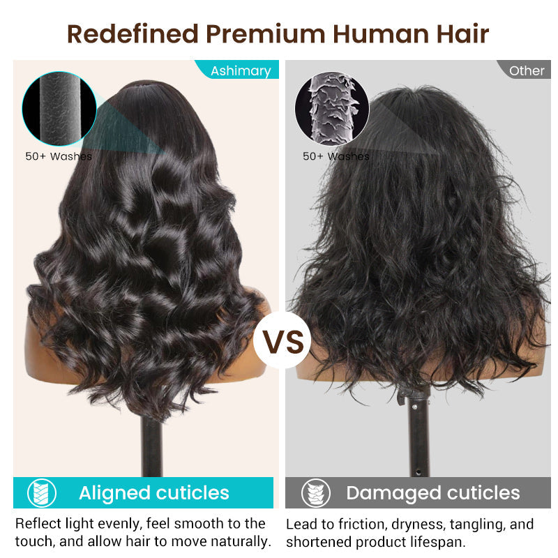 Pre-Styled Body Wave Short Bob Wig Transparent Lace Wigs
